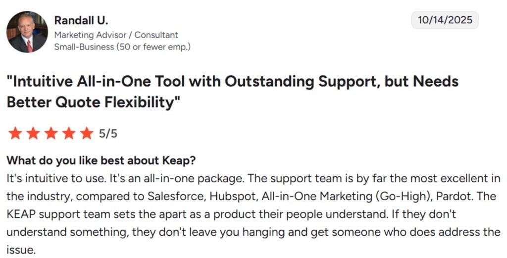 Keap 1st user review